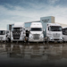 A lineup of Daimler Trucks and Buses