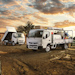 Fuso Canter Fuso Canter truck featured parked at dusk