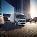 Mercedes-Benz Atego A Mercedes-Benz Atego driving through a city